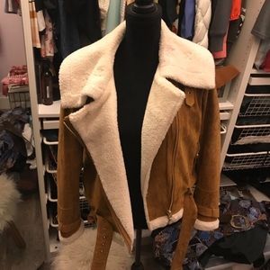 Zara suede winter fleece jacket